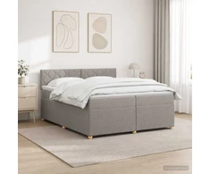 Spyruoklinė lova su čiužiniu Taupe 200 x 200 cm Audinys
