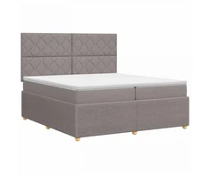 Spyruoklinė lova su čiužiniu Taupe 200 x 200 cm Audinys