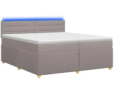 Spyruoklinė lova su čiužiniu Taupe 200 x 200 cm Audinys