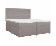 Spyruoklinė lova su čiužiniu Taupe 200 x 200 cm Audinys