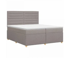 Spyruoklinė lova su čiužiniu Taupe 200 x 200 cm Audinys