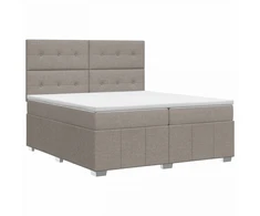 Spyruoklinė lova su čiužiniu Taupe 200 x 200 cm Audinys