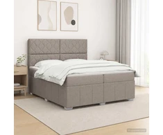 Spyruoklinė lova su čiužiniu Taupe 200 x 200 cm Audinys