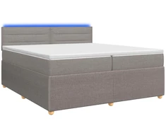 Spyruoklinė lova su čiužiniu Taupe 200 x 200 cm Audinys