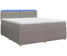 Spyruoklinė lova su čiužiniu Taupe 200 x 200 cm Audinys