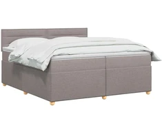 Spyruoklinė lova su čiužiniu Taupe 200 x 200 cm Audinys