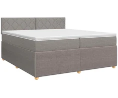 Spyruoklinė lova su čiužiniu Taupe 200 x 200 cm Audinys