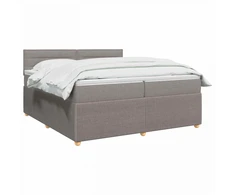 Spyruoklinė lova su čiužiniu Taupe 200 x 200 cm Audinys