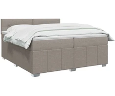 Spyruoklinė lova su čiužiniu Taupe 200 x 200 cm Audinys