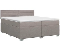 Spyruoklinė lova su čiužiniu Taupe 200 x 200 cm Audinys