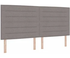 Kiemas lova su čiužiniu Taupe 200 x 200 cm audinys