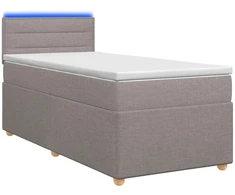 Spyruoklinė lova su čiužiniu Taupe 90 x 200 cm Audinys