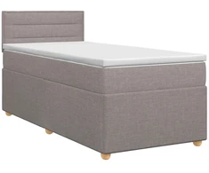 Spyruoklinė lova su čiužiniu Taupe 90 x 200 cm Audinys