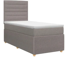 Spyruoklinė lova su čiužiniu Taupe 90 x 200 cm Audinys