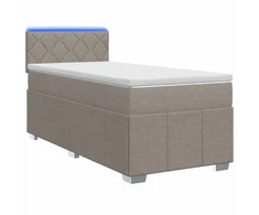 Spyruoklinė lova su čiužiniu Taupe 90 x 200 cm Audinys