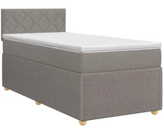 Spyruoklinė lova su čiužiniu Taupe 90 x 200 cm Audinys