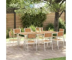 Sodo Kėdė 8 pcs Ruda 56 x 54,5 x 87 cm Kieto teka medžio
