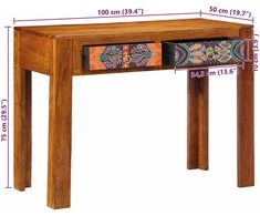 Rašomasis stalas su stalčių su saugykla Ruda 100 x 50 x 75 cm