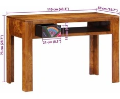 Rašomasis stalas su stalčių su saugykla Ruda 110 x 50 x 73 cm