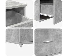 Stalas Betono pilka 131,5 x 50 x 106,5 cm Apdirbta mediena