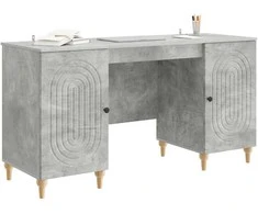 Stalas Betono pilka 142,5 x 50 x 75 cm Apdirbta mediena