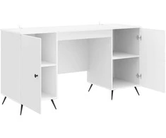 Stalas Itin blizgi balta 142,5 x 50 x 75 cm Apdirbta mediena