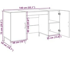 Stalas Senas medis Apdirbta mediena 140 x 50 x 75 cm