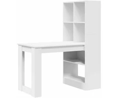 Stalas su lentyna Balta 122 x 67 x 145 cm Apdirbta mediena