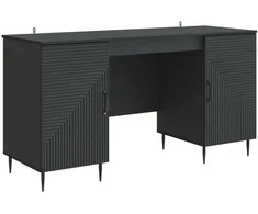 Stalas su lentyna Juoda 142,5 x 50 x 75 cm Apdirbta mediena