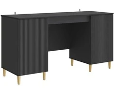 Stalas su lentyna Juoda 142,5 x 50 x 75 cm Apdirbta mediena