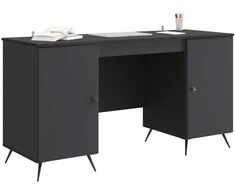 Stalas su lentyna Juoda 142,5 x 50 x 75 cm Apdirbta mediena