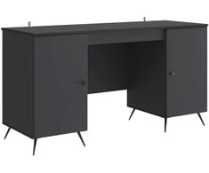Stalas su lentyna Juoda 142,5 x 50 x 75 cm Apdirbta mediena
