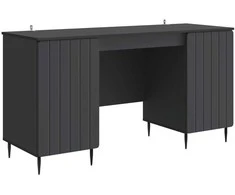 Stalas su lentyna Juoda 142,5 x 50 x 75 cm Apdirbta mediena