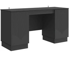 Stalas su lentyna Juoda 142,5 x 50 x 75 cm Apdirbta mediena