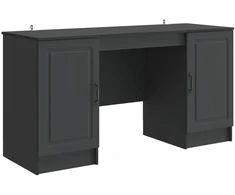Stalas su lentyna Juoda 142,5 x 50 x 75 cm Apdirbta mediena