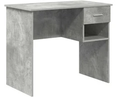 Stalas su stalčių Betono pilka 90 x 49 x 75 cm Apdirbta mediena