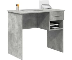 Stalas su stalčių Betono pilka 90 x 49 x 75 cm Apdirbta mediena
