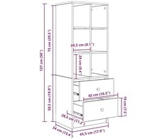 Stalas Rūkyta ąžuolas 105,5 x 34 x 127 cm 2 vnt.