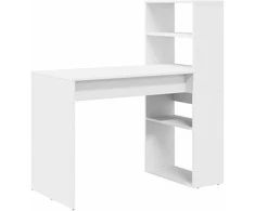 Stalas su lentyna Balta 113 x 54 x 120 cm Apdirbta mediena