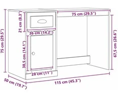 Stalas Senovinis medis 50 x 115 x 75 cm Apdirbta mediena