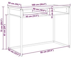Stalas Sonoma Apdirbta mediena 100 x 50 x 75 cm