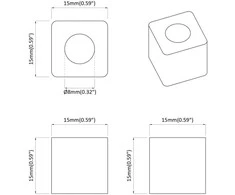 Stalčiaus laikiklis 6792 vnt. Juoda 15 x 15 x 15mm