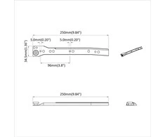 Stalčių bėgis 2 pcs Balta 250 mm Plienas