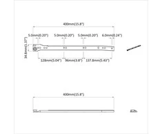Stalčių bėgis 2 pcs Balta 400 mm Plienas
