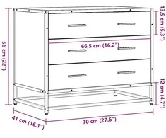 Stalčių spintelė Pilka Sonoma 70x41x56 cm Engineered Wood