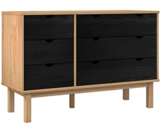 Stalčių spintelė su stalčių OTTA Juoda 111 x 43 x 73,5 cm
