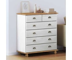 Komoda ASKIM Balta 91 x 40 x 95,5 cm Kietos pušies mediena