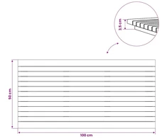 Stalo viršus 100 x 50 x 3,5 cm Stačiakampio Kieto teka medžio