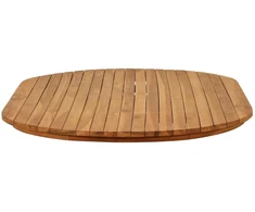 Stalo viršus 120 x 70 x 3,5 cm Ovalo Kieto teka medžio Natūrali