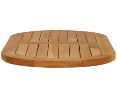 Stalo viršus 80 x 40 x 2,5 cm Ovalo Kieto teka medžio Natūrali